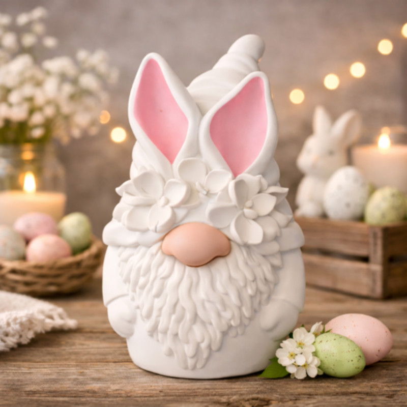 Deko Wichtel Hase handbemalt Frühlingshafte Osterdekoration mit Hasenohren